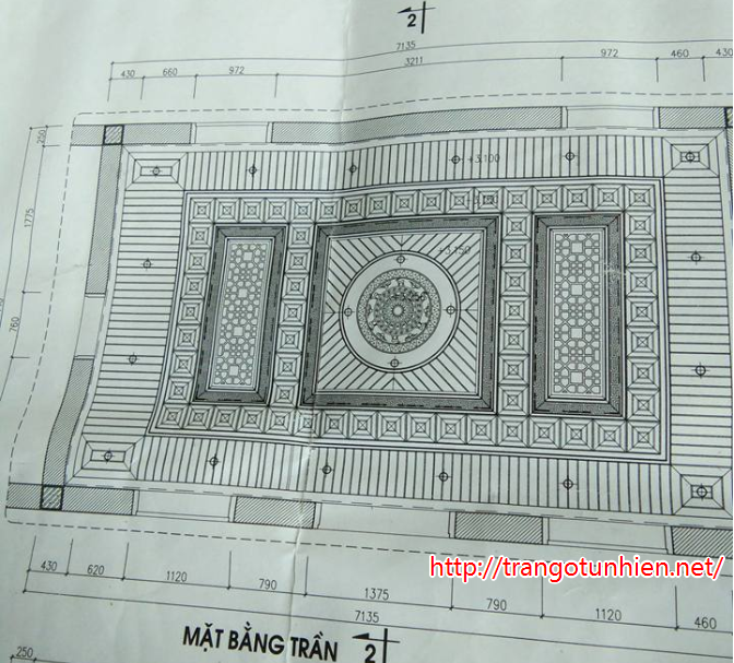 bản vẽ thiết kế trần gỗ