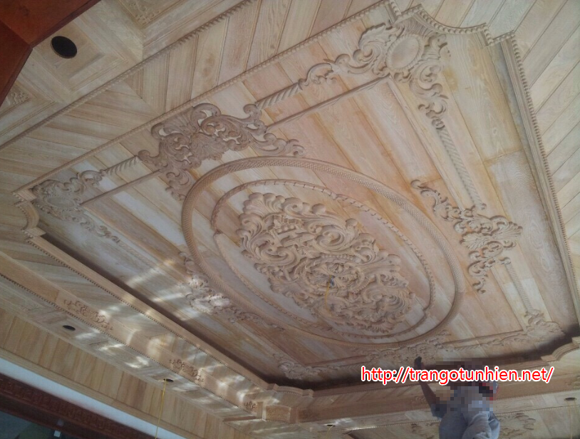 thi công trần gỗ